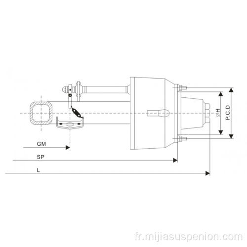 Essieu allemand de type 16 tonnes